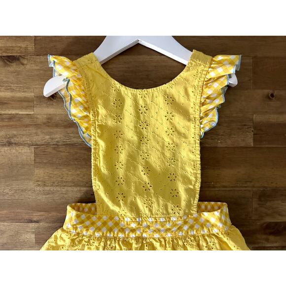 Matilda Jane Brilliant Daydream Splendid Sunshine Yellow Eyelet Ruffle Pinafore - Picture 3 of 8